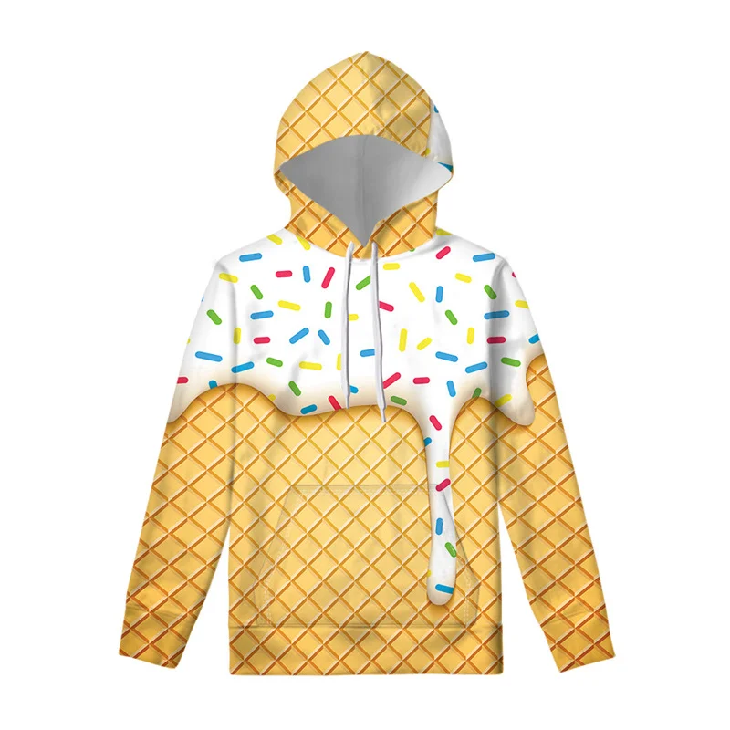 thumbnail image 1 of Sudadera con capucha con estampado 3D de helado de dibujos animados para hombre, jersey de moda, sudadera para mujer, sudaderas con capucha de gran tamaño para primavera y otoño, ropa para hombre, 1 of 4