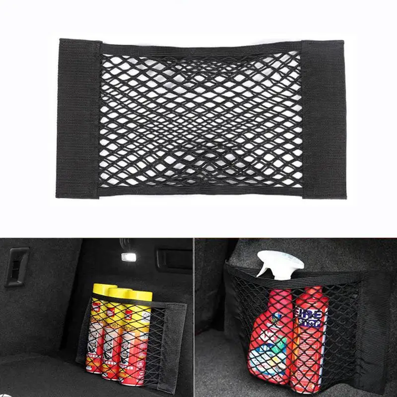 For Skoda Karoq Kamiq Kodiaq 2016 2017 2018 2019 2020 2021 A7 Car Boot Trunk Seat Back Elastic Storage Net Organizer Accessories