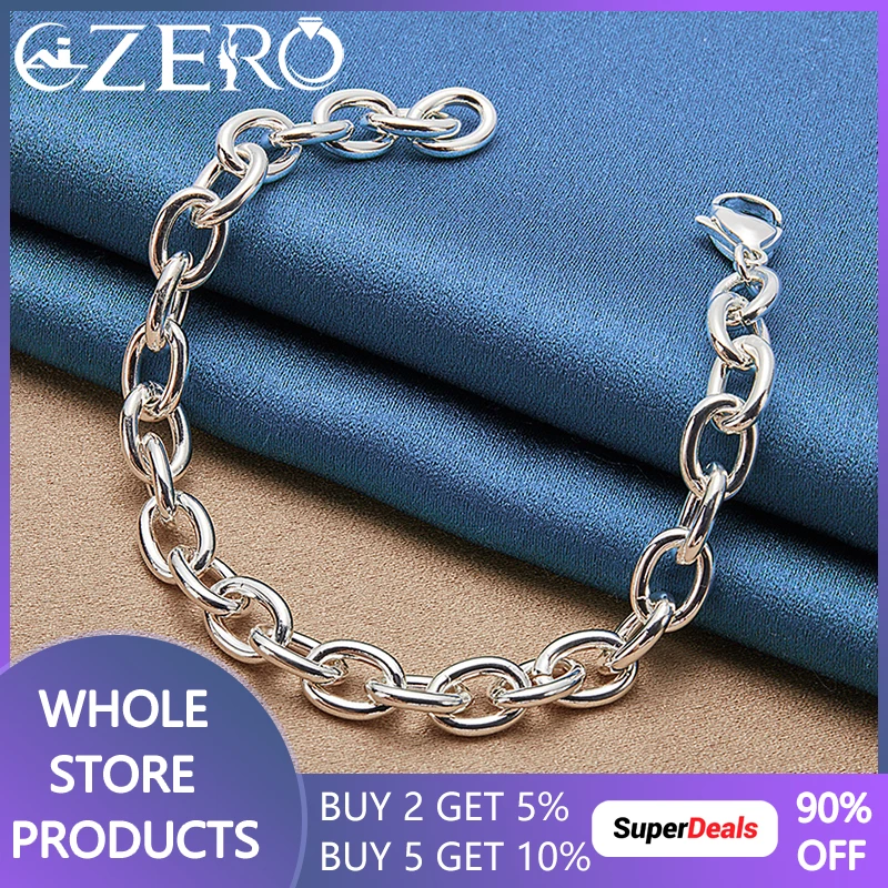 

ALIZERO 925 Sterling Silver Lobster Clasps Bracelet Chain For Woman Man Wedding Engagement Party Jewelry Classic Accessories