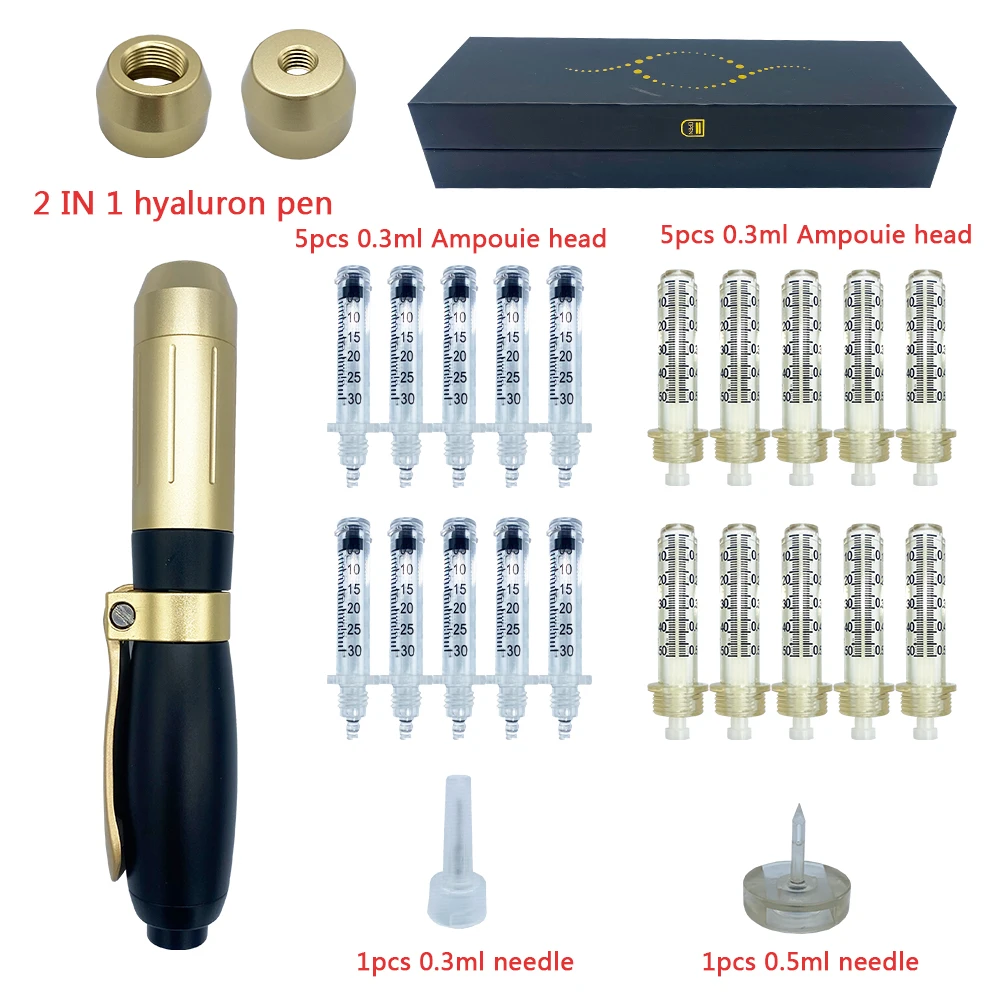 New High Pressure Hyaluronic Pen 2 in 1 hyaluron injection Pen For Anti Wrinkle Lifting Lip hyaluron gun 0.3ml &0.5ml head