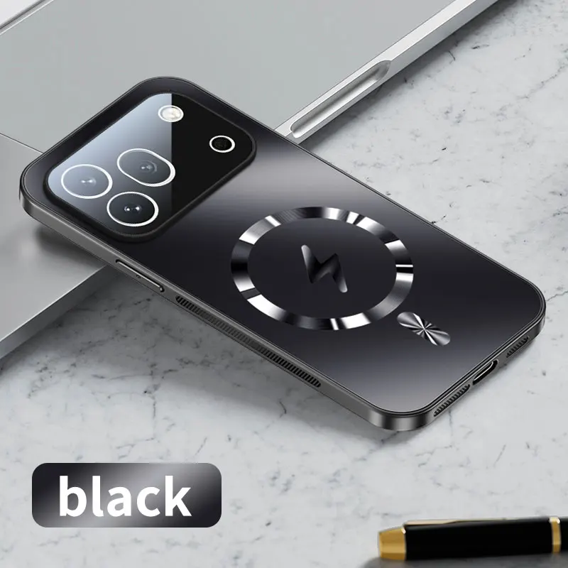 Enhanced Magnetic Camera Lens Protection Case with Matte Frosted Back Cover