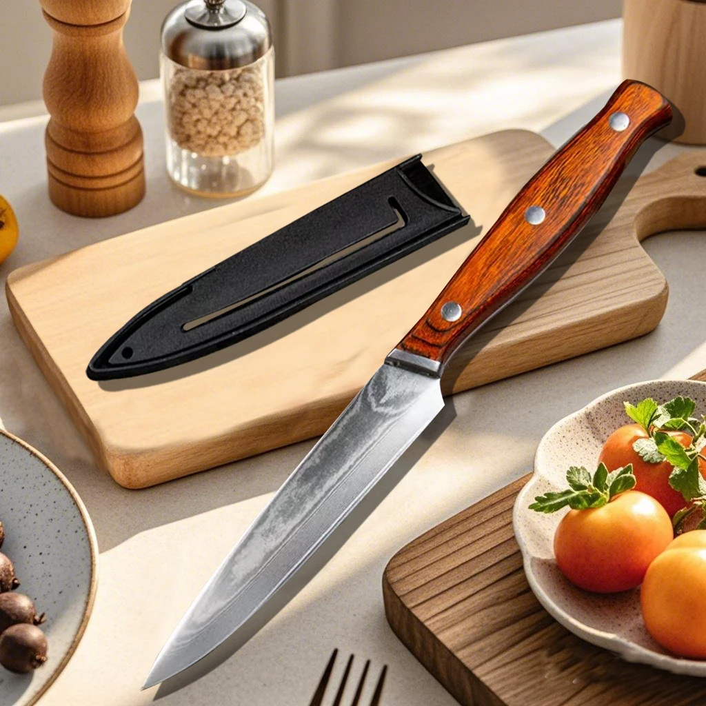 67-layer Damascus Steel Steak knife VG10 Forging fruit knife Kitchen multi-purpose knife High hardness sharp kitchen knife,1pcs