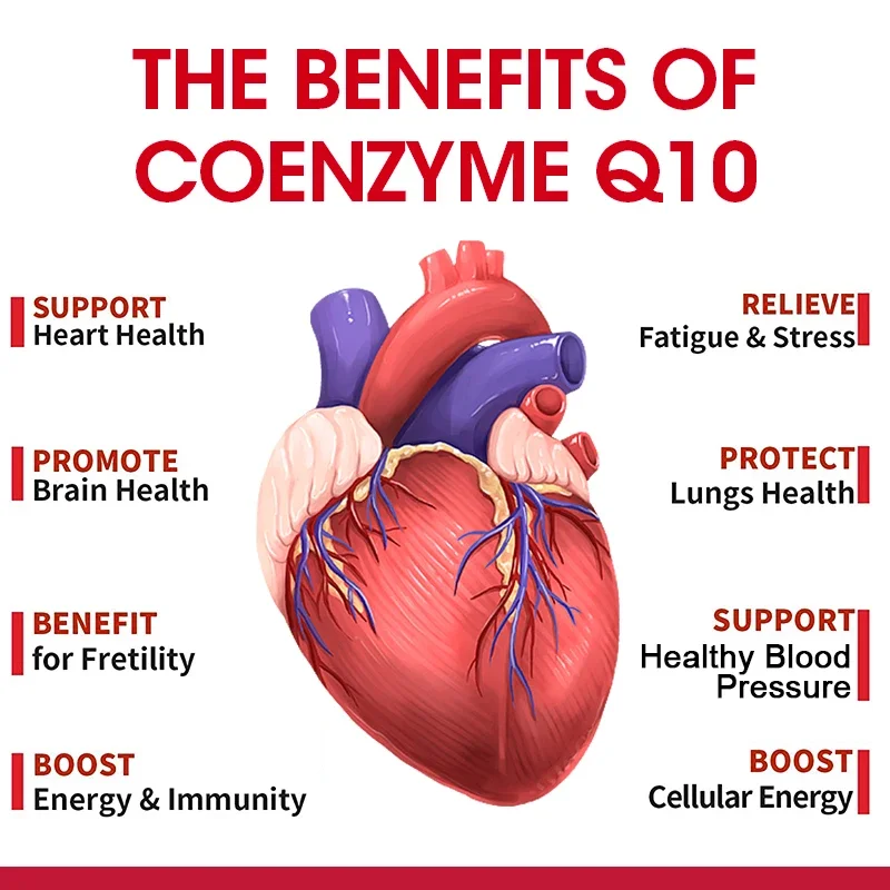 Organic Ultra High Absorption COQ10 Coenzyme Q10 Vascular and Heart Health Energy Production Suitable for Adults Men and Women