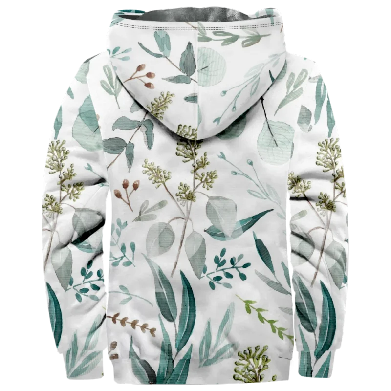New banana leaf cotton outerwear hooded sweater casual printed men's terry Arctic velvet zipper patch pocket hooded sweater a05