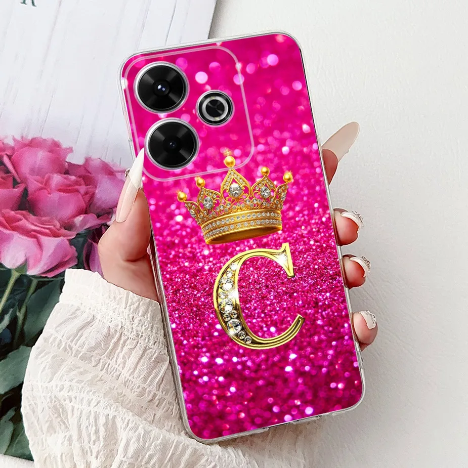 Stylish Clear Silicone TPU Phone Case with Letter Design
