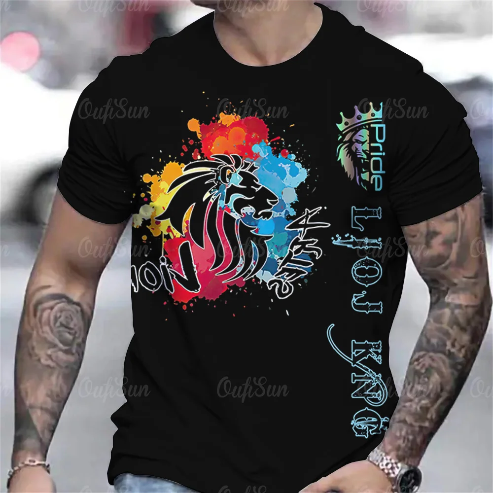 thumbnail image 1 of Camiseta para hombre Taylors Swift 3d Lion Head Printed Men Top Summer Short Sleeve Oversize Ropa para hombre Street Vacation Camiseta, 1 of 5