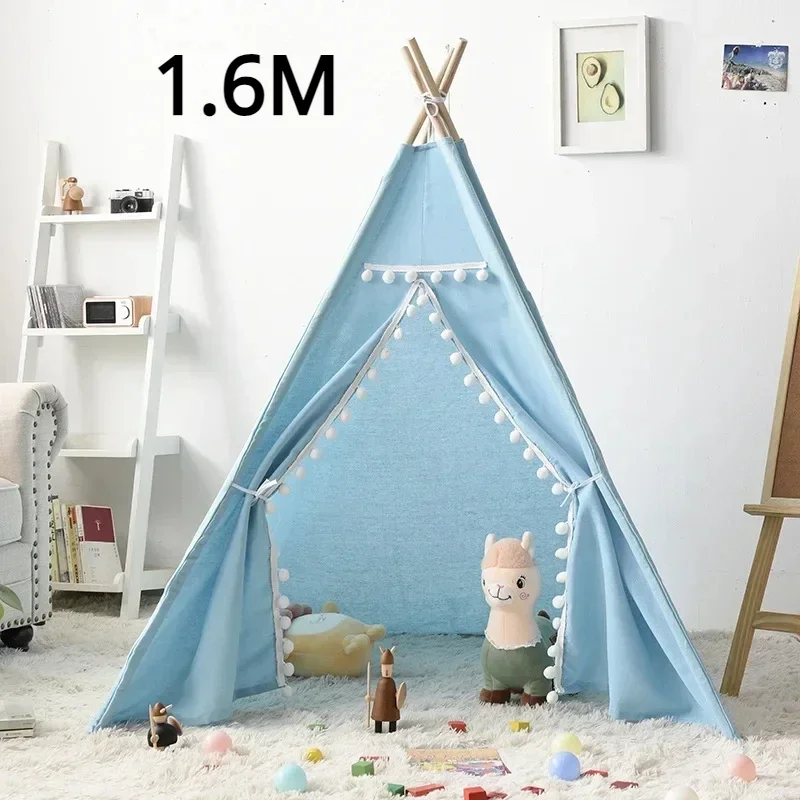 1.6M Portable Kids Tent Play House for Children Tent Cabana Tipi Infantil Baby Teepee Tents Castle LED Lights/Carpet/Decoration 6