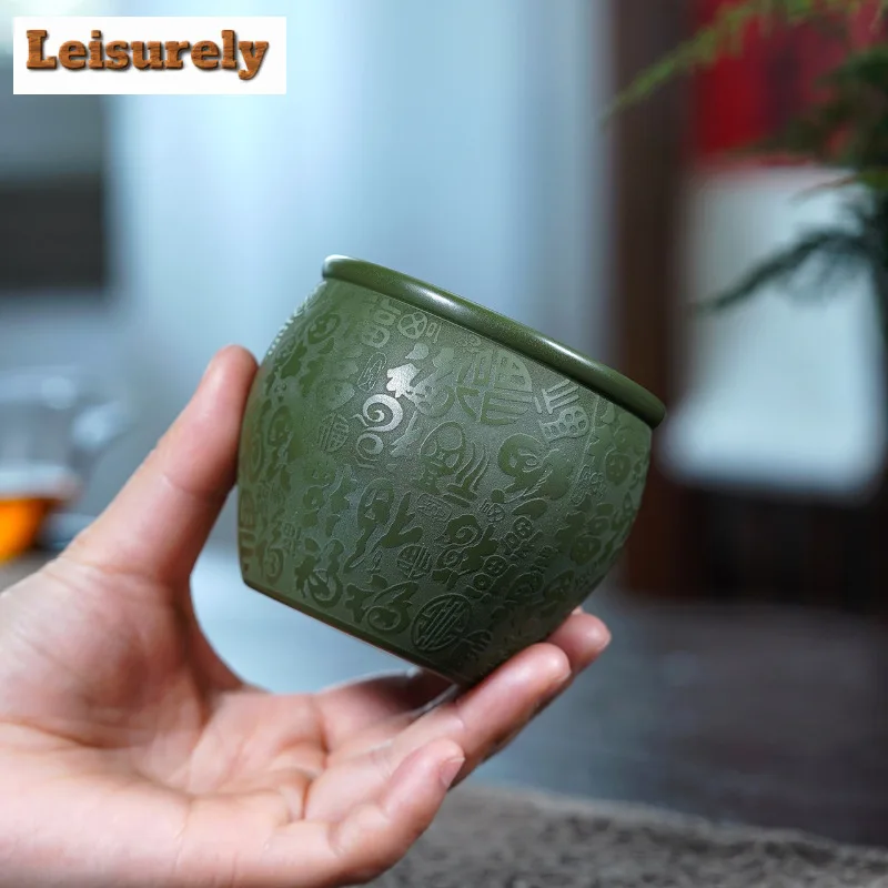 260ml Yixing Zisha Hundred Blessings Teacup Zen Tea Bowl Water Jug Tea-tasting Personal Cup Chazhan Master Cups Tea Ceremony Cha