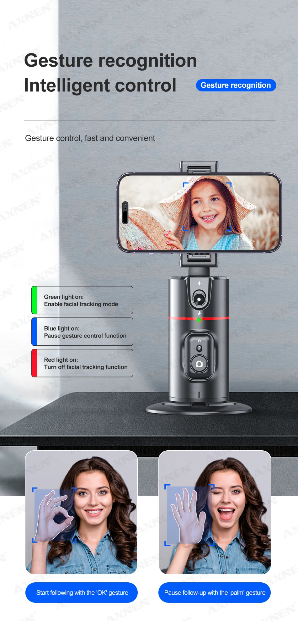 Axnen p02 360 graden smartphone gimbal met afstandsbediening_voghion.com