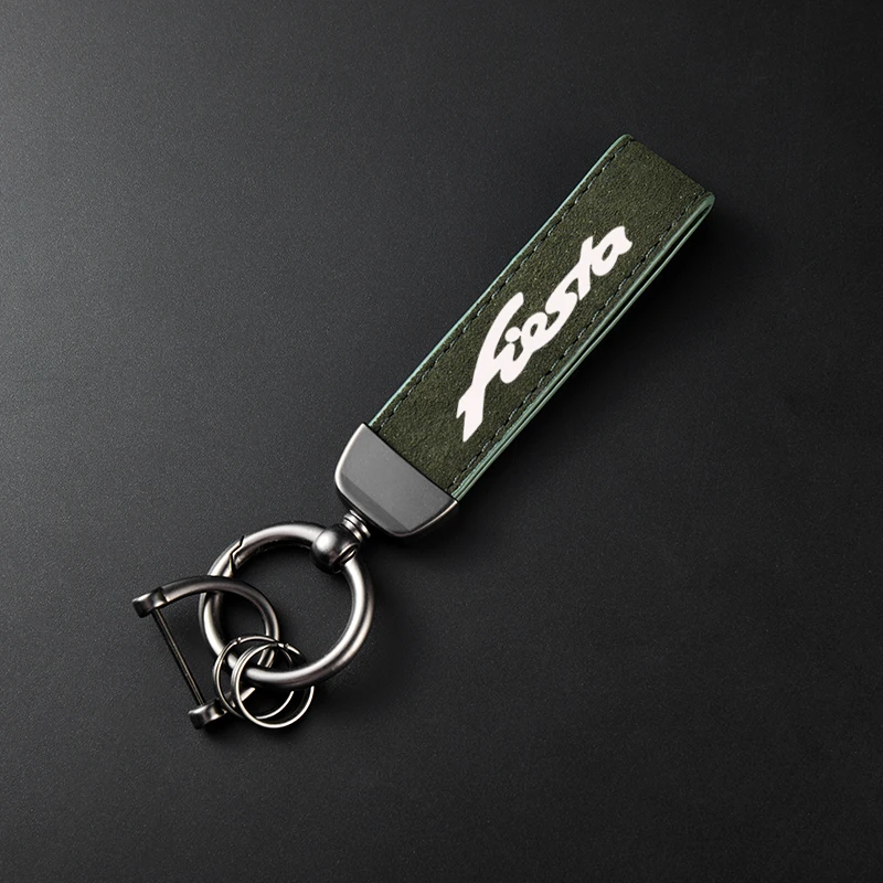 Premium Leather Suede Car Keychain