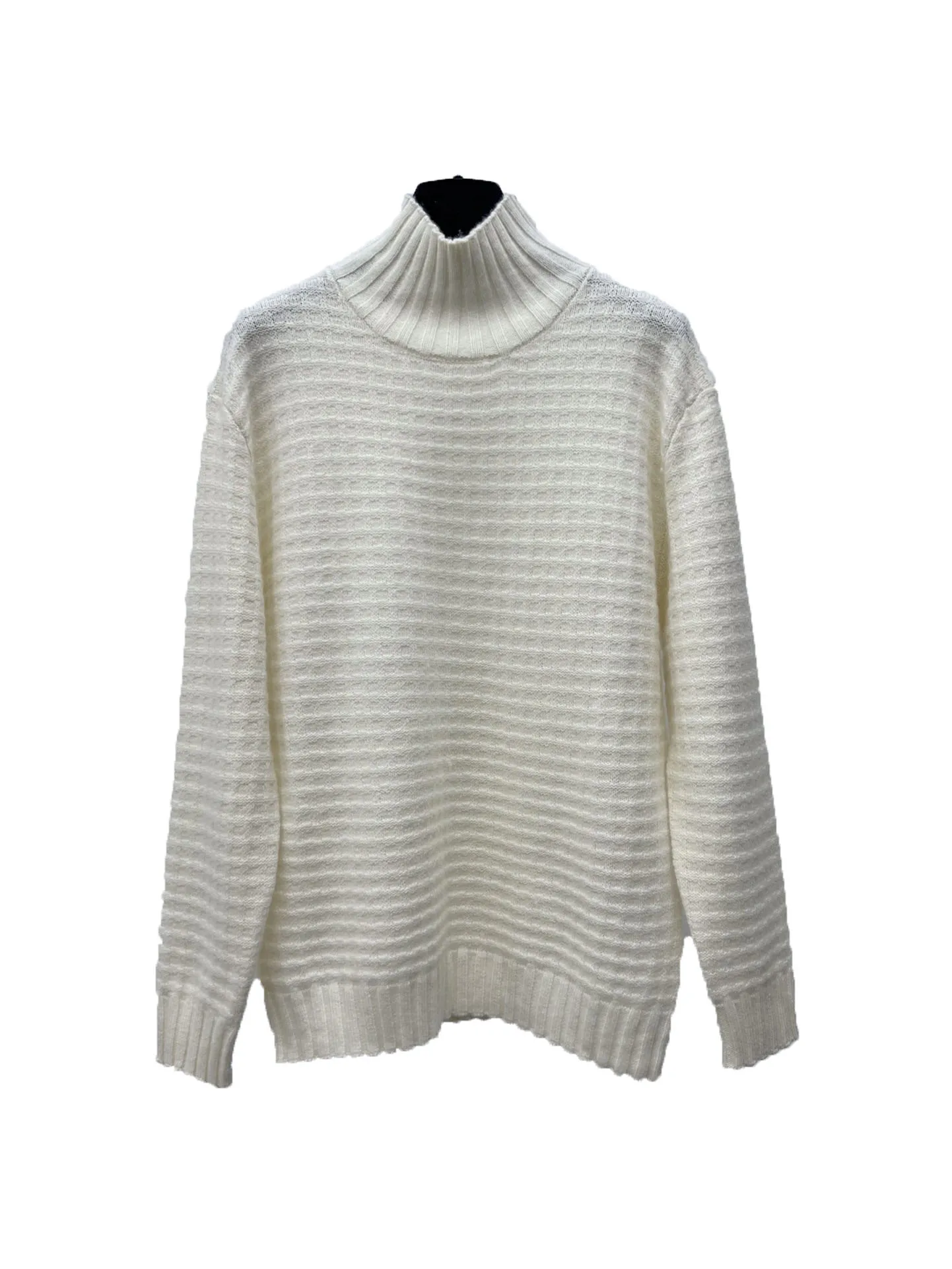 

Stereo plaid turtleneck sweater fabric soft and comfortable casual fashion 2024 fall new 1012