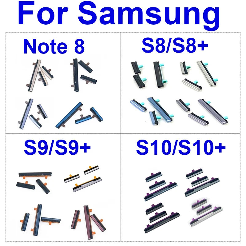 On Off Power Volume + Bixby Button For Samsung Galaxy S8 S9 S10 Plus Side Key Button For Samsung Note 8 Repair Parts button switch control key button replacement parts phone button replacement parts power switch button