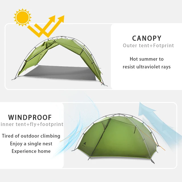 3F UL GEAR Taiji 2 Tent 15D Nylon Fabic Double Layer Waterproof Tent for 2 Persons 4