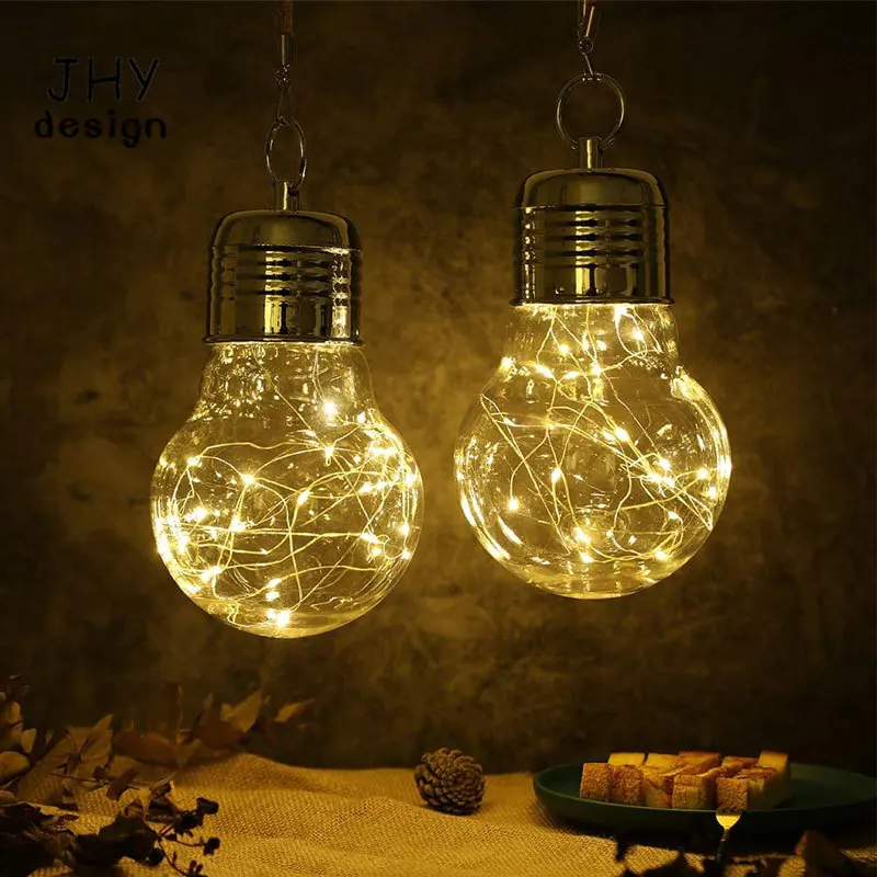

Set of 2 Hanging Lamp Outdoor Lights Battery Powered with Handle LED Table Lamp Decorative for Garden Home Decor(with Hemp Rope)