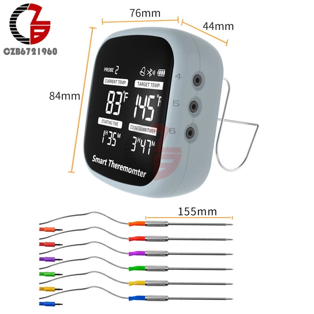 Smart Rechargeable Digital Wifi Wireless Remote Meat Barbecue BBQ  Thermometer For Pizza Oven Grilling Smoker With Magnet - AliExpress