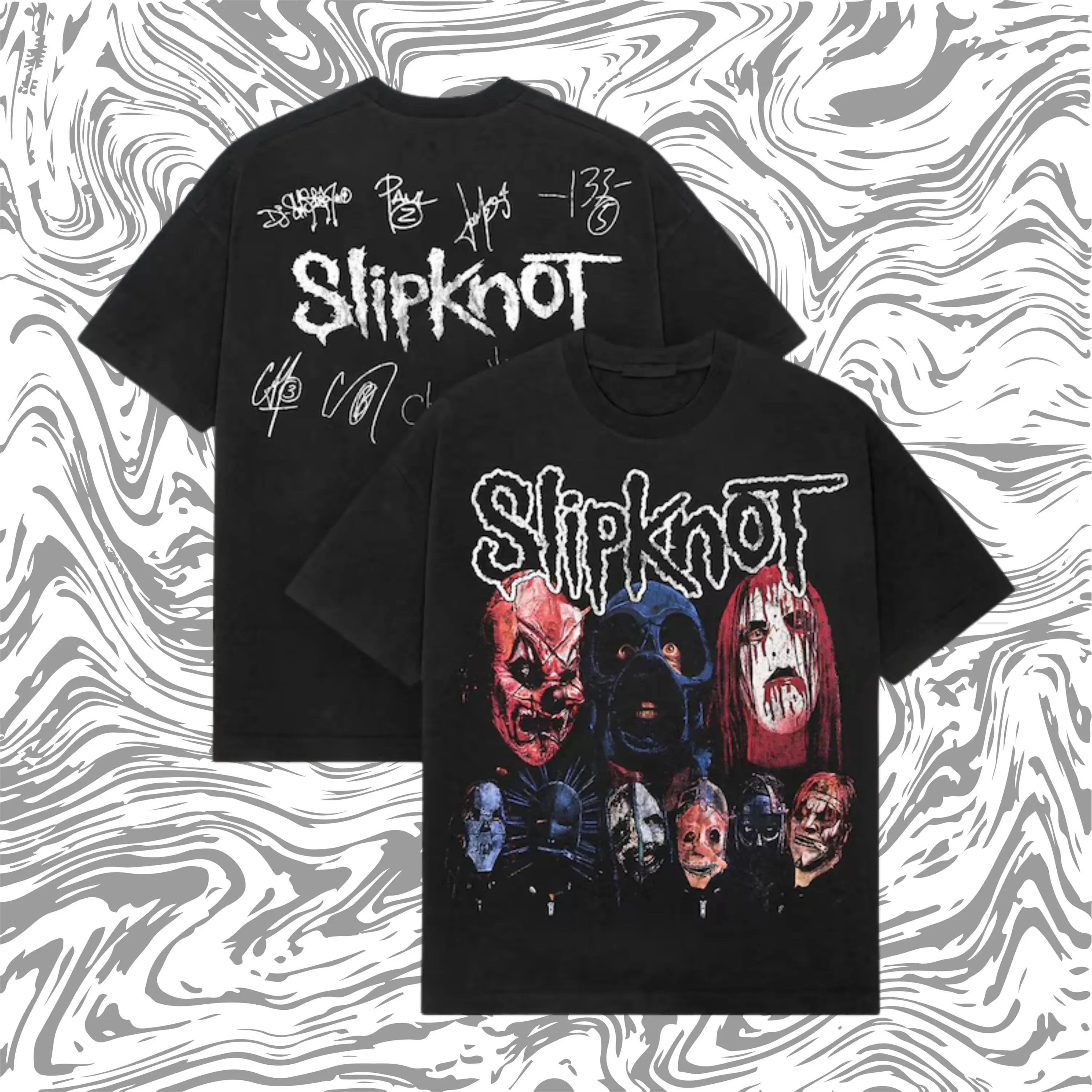 Slipknot Heavyweight Shirt Slipknot Masken-Grafik-Shirt 90er Metal Streetwear 2026 Sommerkleidung Herren Damen Oversized T-Shirt Y2K