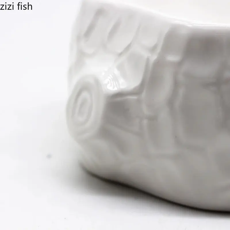 Ceramic Dinner Plate Restaurant Creative Stump Shaped Dessert Plate Sushi Snack Plates Household Solid Color Tableware