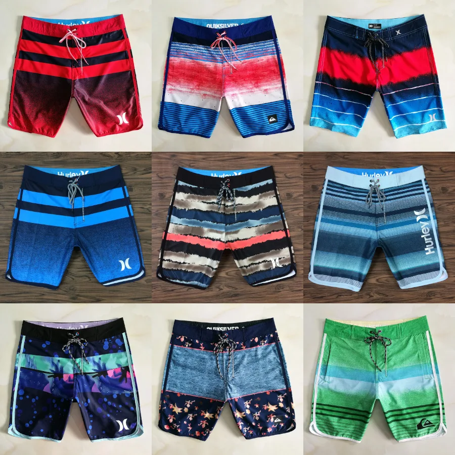 Elastic Quick Drying Fitness Training Muscle Men Beach Shorts Stripe Pattern Competition Surfing Printed Design mens fitness shorts