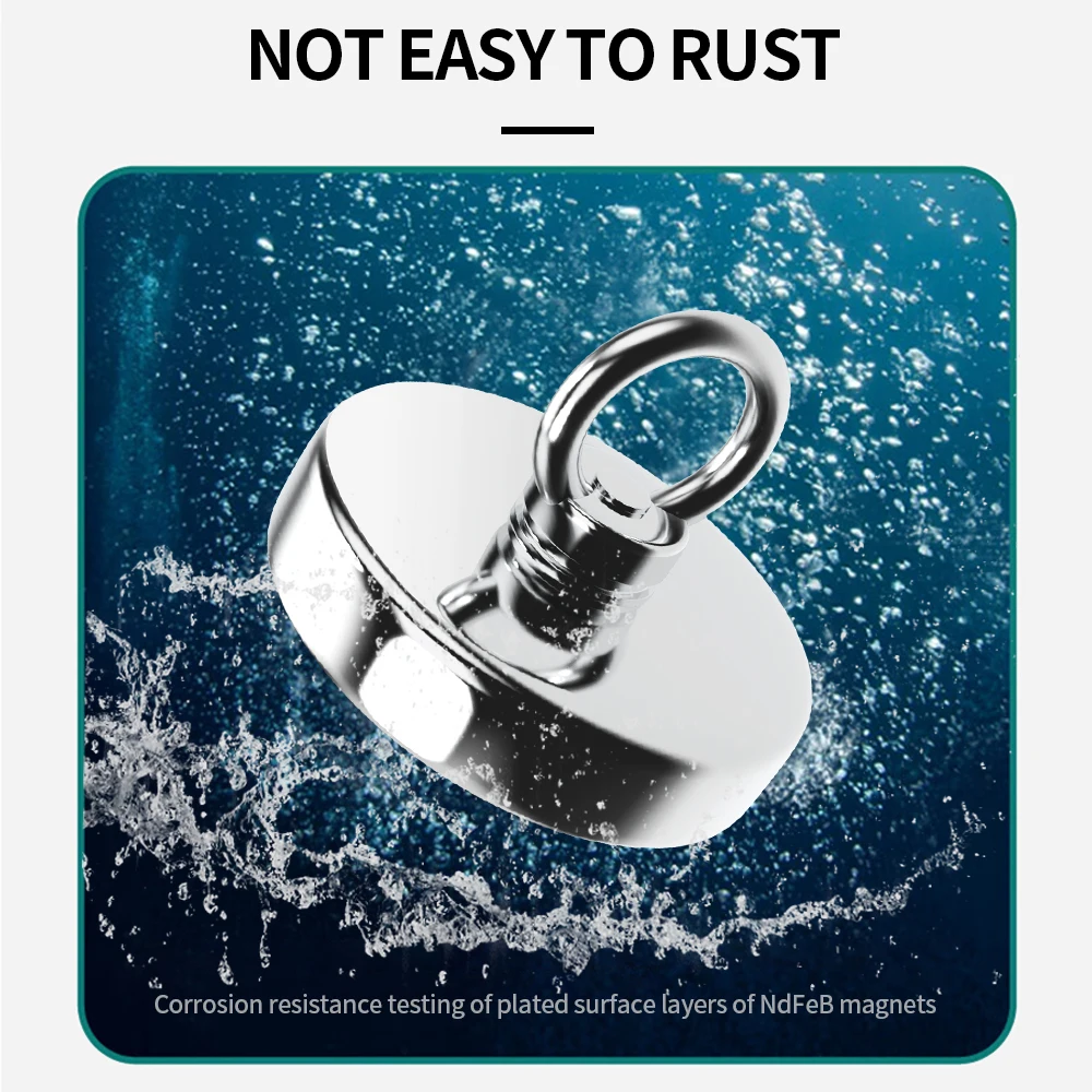 N52 Salvage Magnet Heavy Duty Search Magnets Strong Neodymium Magnet Deep Sea Fishing Magnets Mounting with Ring Eyebolt images - 6