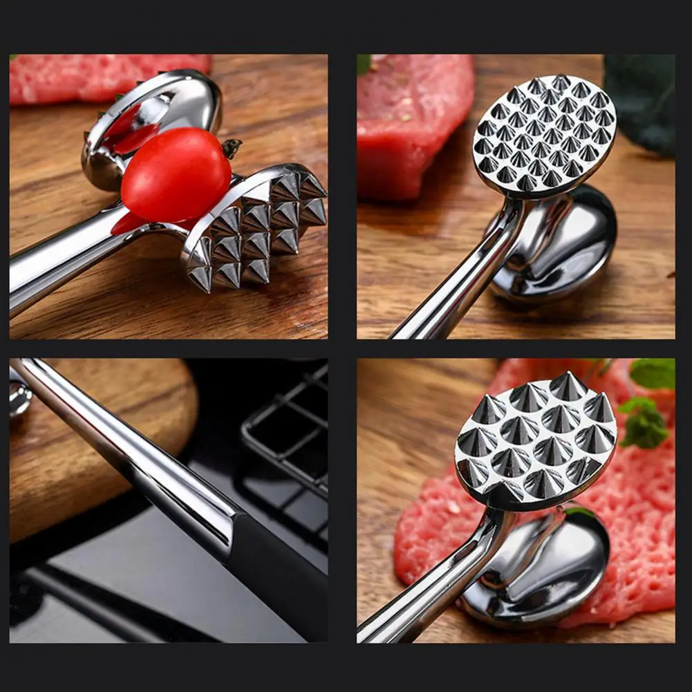 Meat Tenderizer Hammer Dual-Sided Mirror Polished Comfortable Grip Pounder Heavy Duty Pounder Tool For Steak Fish