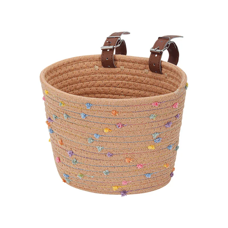 Children's Bicycle Handlebar Basket with Bell, Grips, and Tassel Accessory - Perfect Birthday Gift