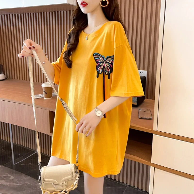 Summer Aesthetic Clothes Yellow Woman Wearing Yellow Dress: Over