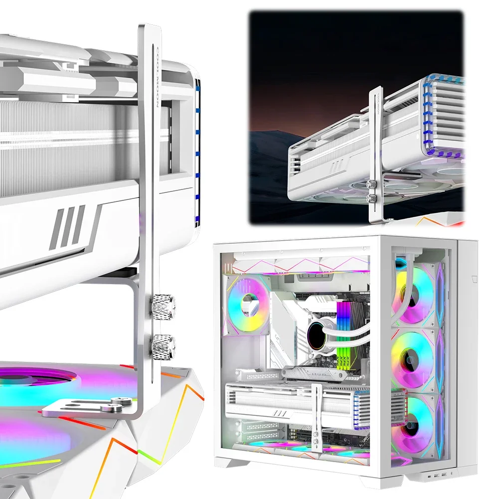 Computer Graphics Card Holder Chassis Fan Support Aluminum GPU Fixed Bracket Wear Resist Adjustable Graphics Card Support