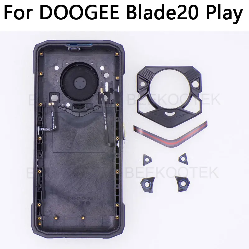 새로운 DOOGEE Blade20 Play 배터리 커버 후면 커버 후면 카메라 렌즈 장식 부품 DOOGEE Blade 20 Play 스마트폰용
