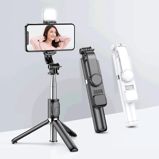 6 in 1 Bluetooth Wireless Selfie Stick Mini Tripod Extendable Monopod with fill light Remote shutter