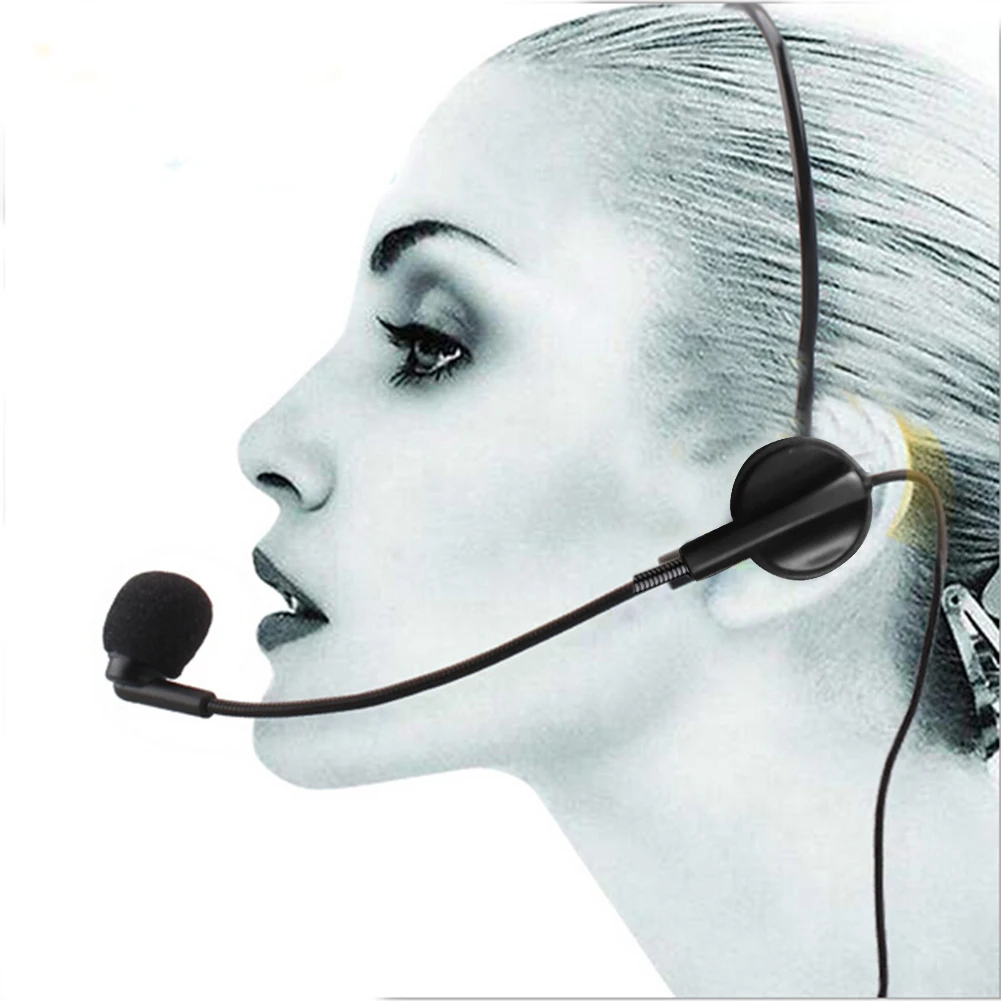 케이블 헤드 마운트형 헤드셋 마이크 유연한 유선 붐 앰프