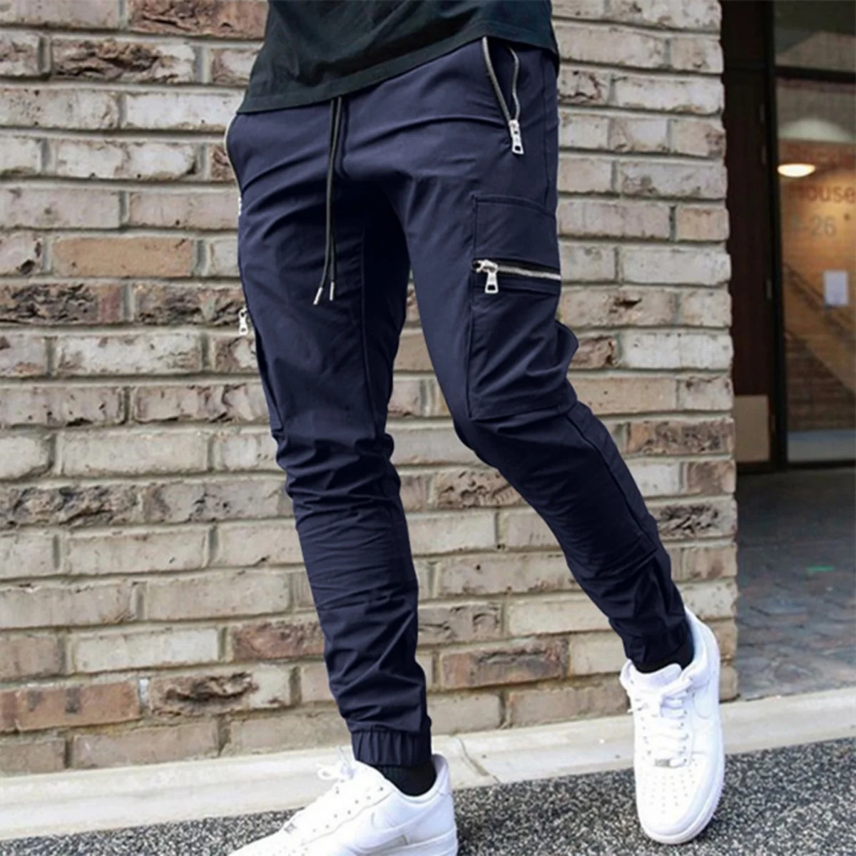 Boys spring and summer leisure fashion multi-pocket zipper clean version loose leg overalls 2
