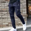 Boys spring and summer leisure fashion multi-pocket zipper clean version loose leg overalls 2