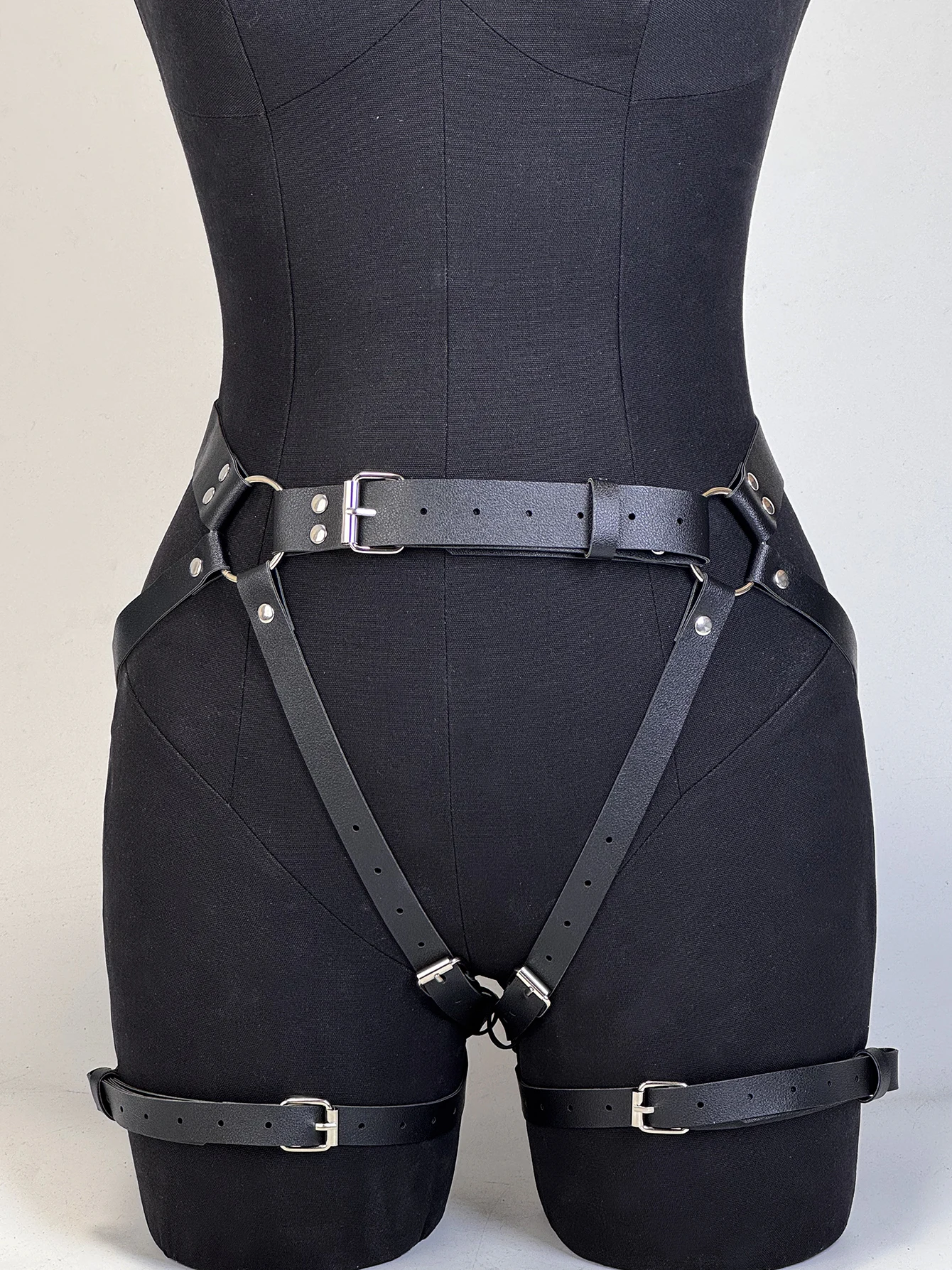 Frauen Mode Gürtel Breites Korsett Leder Mieder Taille PU Leder Gürtel Körper Harness Goth Kleidung Zubehör – Detail 11