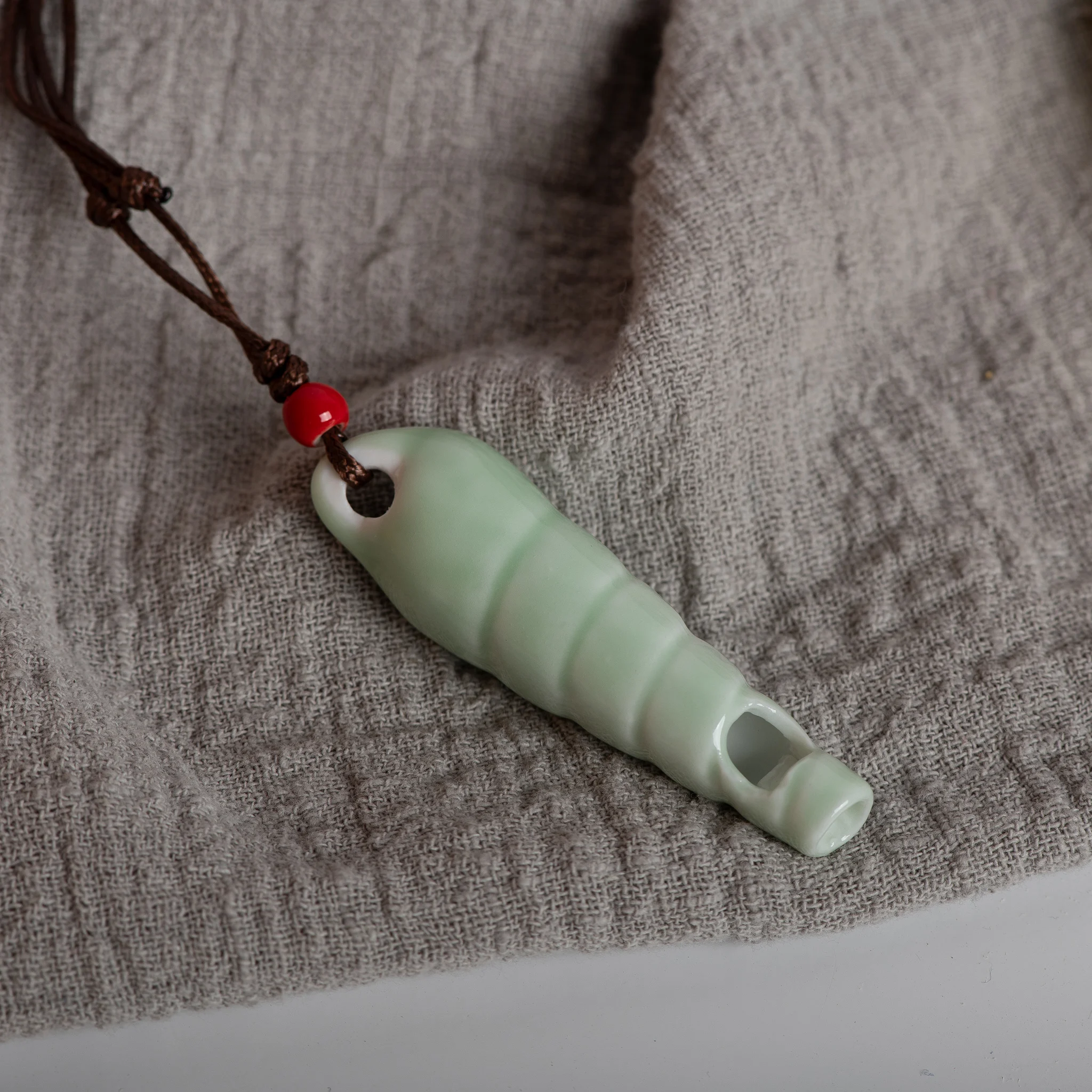 Handgefertigte Keramik-Muschelpfeifen-Halskette, verstellbar, kreativer Muschel-Anhänger, handwerklicher Schmuck, einzigartiges Geschenk für Frauen und Kinder – Detail 2