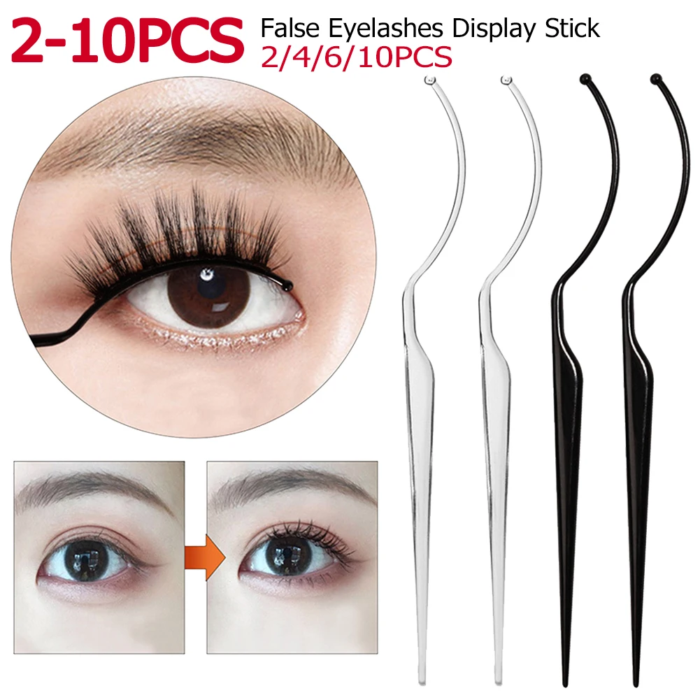 2-10Pcs False Eyelashes Display Stick Eyelash Try On Effect Exhibit Tool for Display Grafting Eyelashes Effect Fake Lashes Tools