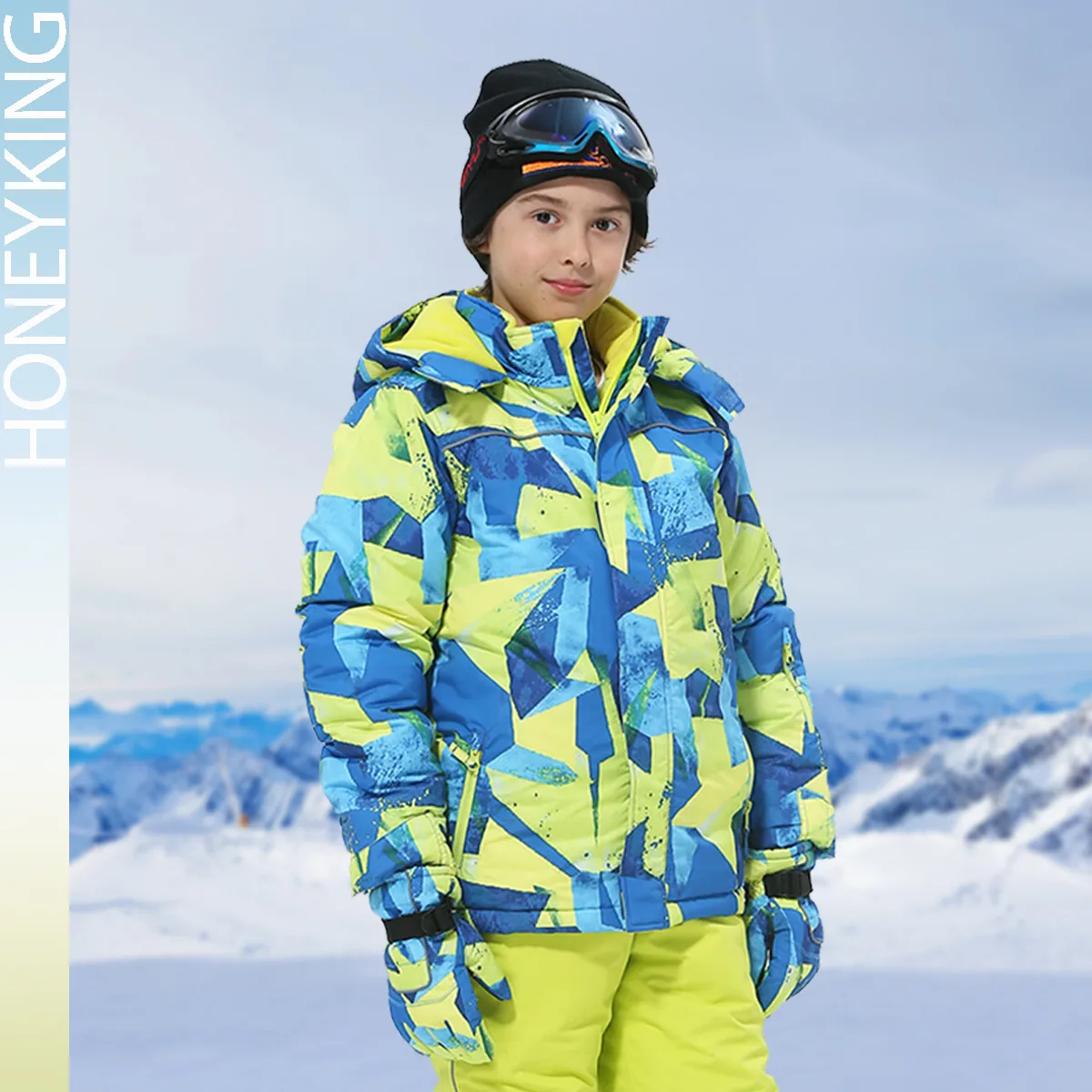 HONEYKING Kids Ski Wear Children Winter Warm Windproof