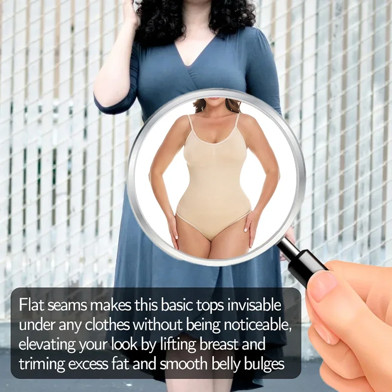 Invisible Bodysuits Shapewear Thong for Women Tummy Control Low Back Backless Butt Lifting Seamless Slimming Full Body Shaper body shaper