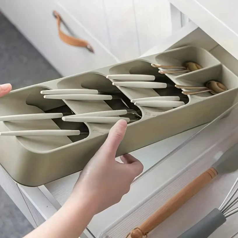 Multi-purpose Cutlery Storage Tray Cutlery Fork Spoon Compartmentalized Organizer Kitchen Drawer Categorized Storage Boxes storage tray cutlery organizer flatware organizer silverware organizer