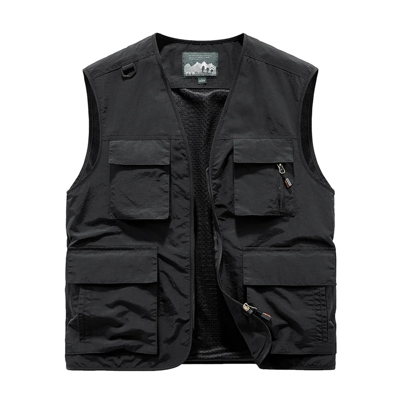 Gilet Cargo Homme Multi-poches - Vêtement De Travail Ou Streetwear - Noir - Neuf Avec étiquettes