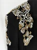 HIGH STREET Newest 2024 Designer Suit Women Beaded Diamonds Stand Collar Single Button Blazer Wide-leg Pants Set 2PCS 5