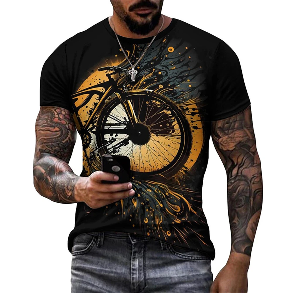 3D Printed Bicycle T-Shirt for Men Clothing Vintage Bike Graphic T Shirt Gym Sport Tops Tee Streetwear Men Clothes Short Sleeve 3d printed t shirts