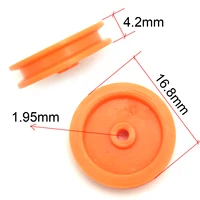 100Pcs 2mm Hole Orange Plastic Belt Pulley DIY RC Accessories