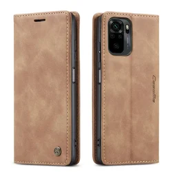 Luxurious Flip Leather Phone Case with Magnetic Wallet and Card Holder for RedMi Note13Pro Plus (Brown)