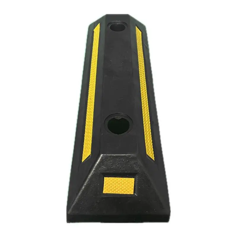 

Garage Stopper for Parking Heavy Duty Rubber Parking Curb Guide with Yellow Reflective Tape Car Parking Block for Parking