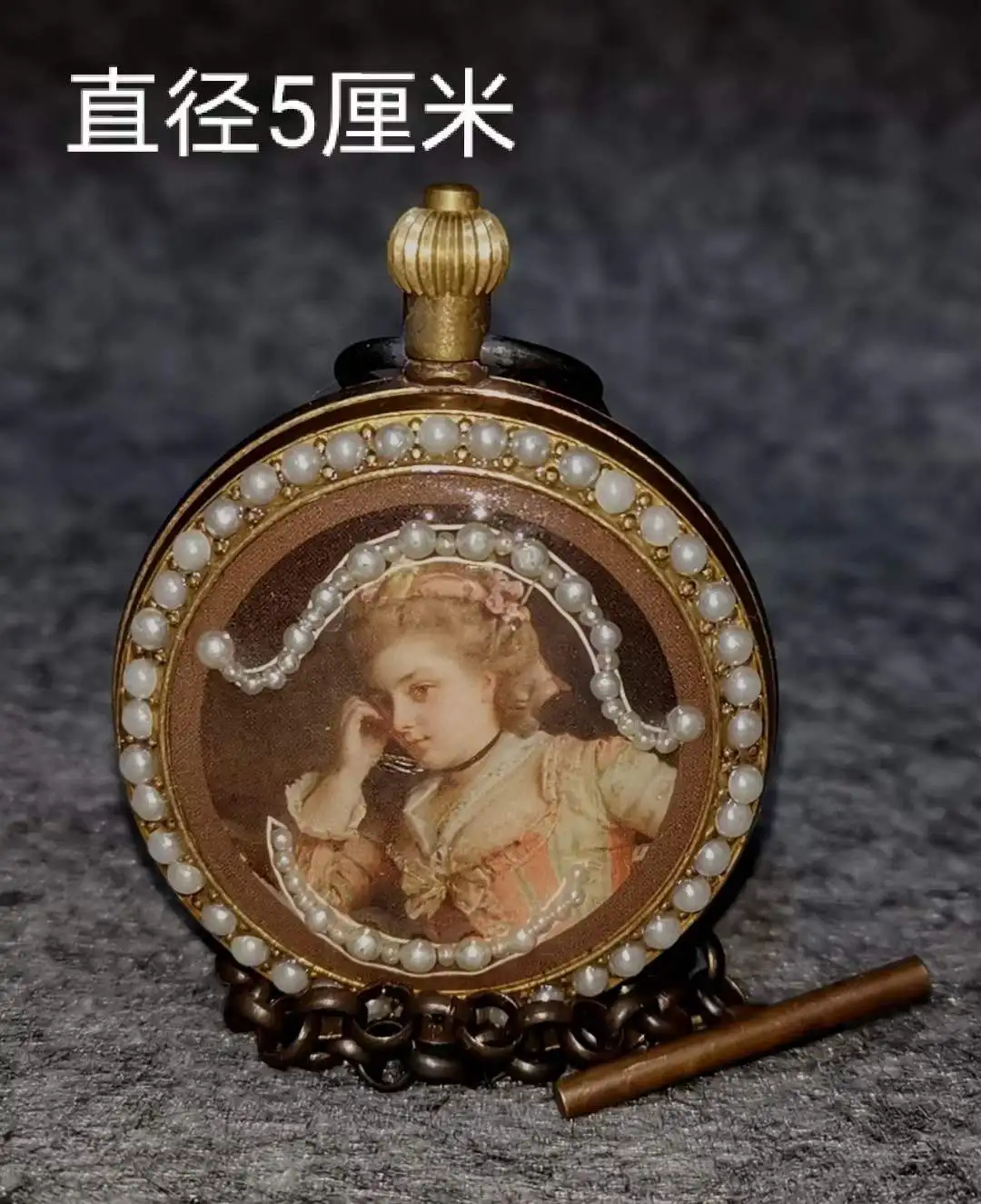 Good Working Function Pocket Watch Diameter 5cm double opening mechanical clock weight 1125 grams