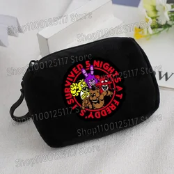 Cute Coin Purse with Key Ring - Soft Zipper Square Wallet and Card Holder with Hanging Accessories (FNAF 63)