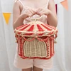 Nordic Wind Rattan Children's Toy Basket with Cover Living Room Debris Storage Basket Living Room Bedroom Dirty Basket 2