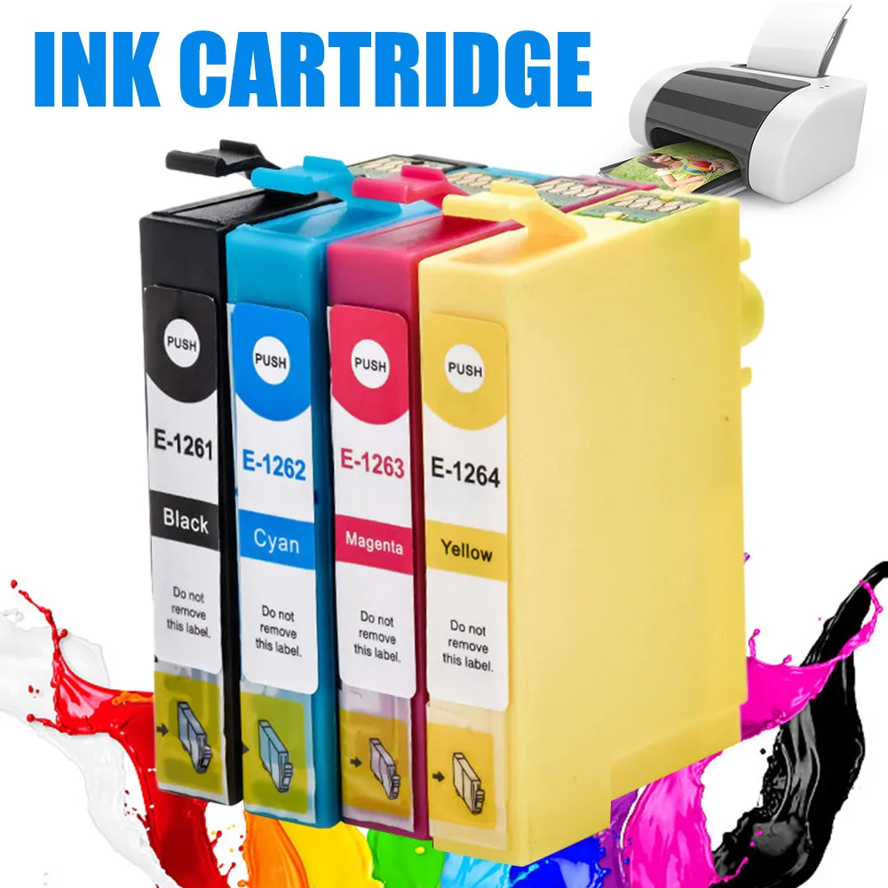 

New 1pc Ink Cartridge T1261 For Epson NX330 NX430 Workforce 520 60 435 545 630 633 635 645 840 845 WF-3520/3530/3540/7010/7510