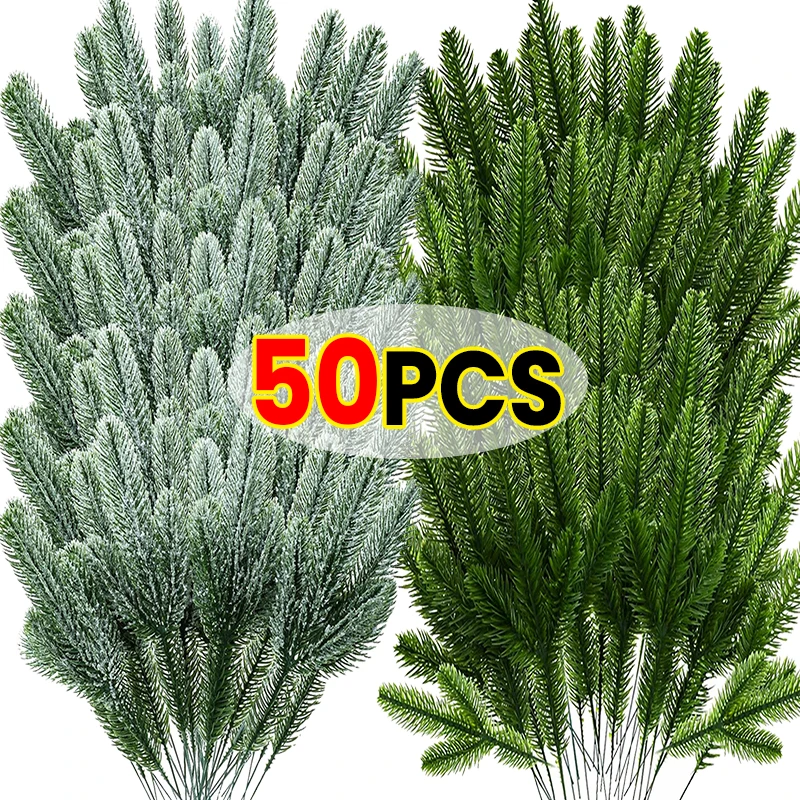 6 Rami Di Pino Artificiali Con Pigne - Decorazioni Natalizie - 35x18 Cm - Verde, In Plastica - Per Ghirlande E Centrotavola