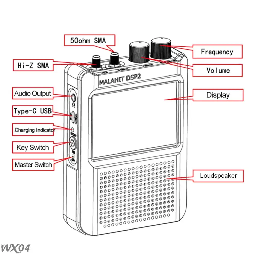 New Firmware 2.30 Second Generation DSP2 SDR Malachite Radio Receiver 10kHz-380MHz 404MHz-2GHz Radio Speaker Adjustable Filter